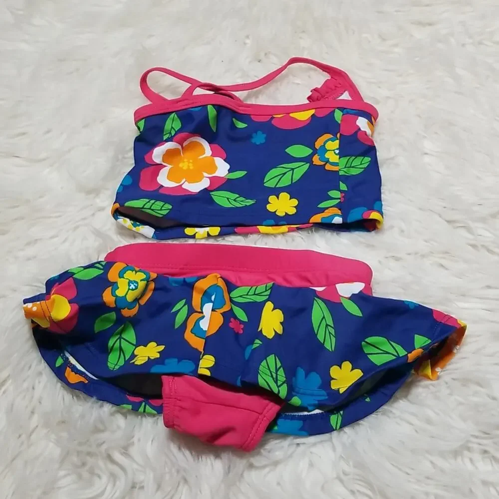 Wave Zone Baby Floral 2 Piece Bikini Swimsuit Size 3-6M